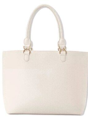 ULTA Beauty Cream Faux Leather Tote Bag Gold Hardware Large Shopper NWT Wrapped